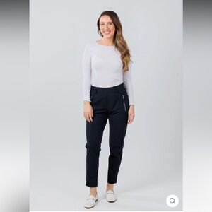 • RAFFAELLO ROSSI • Natina Sport Pants Black  Ankle Pants 34 Small